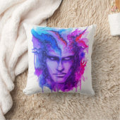 水彩顔 クッション (ブランケット)