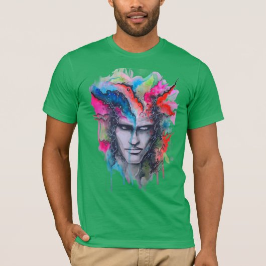 水彩顔Tシャツ Tシャツ (正面)