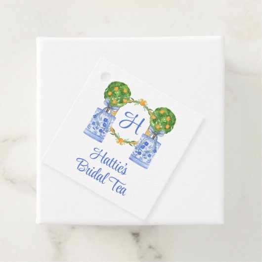 水彩風チャイニーズスタイルのシトラス トピアリー モノグラム フェイバータグ (インサイチュ)