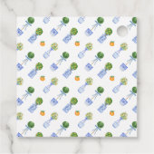 水彩風チャイニーズスタイルの柑橘類トピアリーのイニシャル フェイバータグ (裏面)