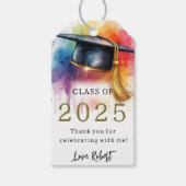 水彩風卒業クラス2025ギフトタグ ギフトタグ (正面)