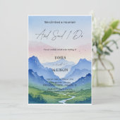 水彩風景と山結婚の 招待状 (スタンド正面)