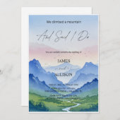 水彩風景と山結婚の 招待状 (正面/裏面)
