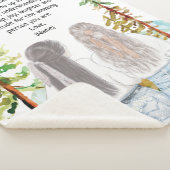 水彩風景と2女の子のメッセージカスタムを表示 シェルパブランケット (3/4)