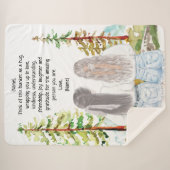 水彩風景と2女の子のメッセージカスタムを表示 シェルパブランケット (正面(横))