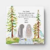 水彩風景と2女の子のメッセージカスタムを表示 フォトプラーク (正面)