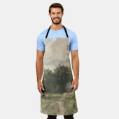 水彩風景のパス – 一定のトロヨン エプロン (着用した状態)