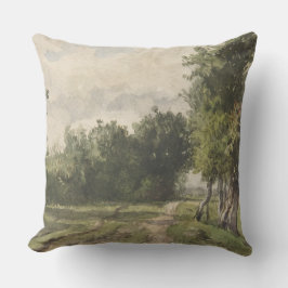 水彩風景のパス – 一定のトロヨン クッション