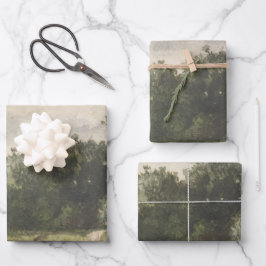 水彩風景のパス – 一定のトロヨン ラッピングペーパーシート