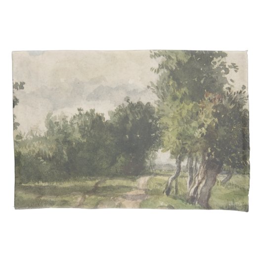 水彩風景のパス – 一定のトロヨン 枕カバー (正面)