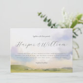 水彩風景中央結婚式招待状 招待状 (スタンド正面)