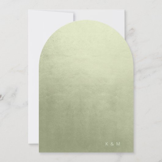水彩風景結婚のセージ緑アーチID786 招待状 (裏面)