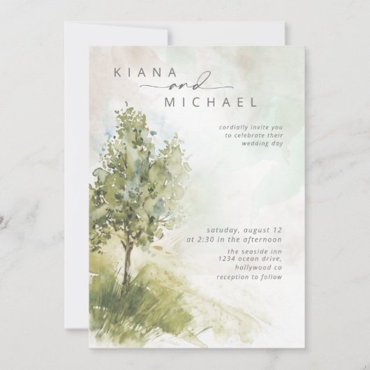 水彩風景結婚のセージ緑ID786 (正面)