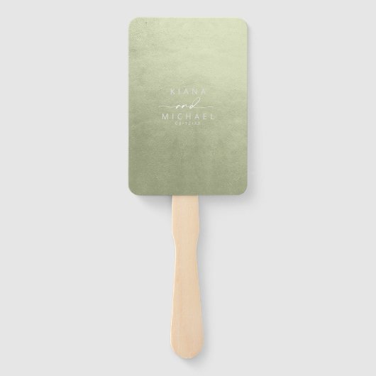 水彩風景結婚のセージ緑ID786 ハンドファン (裏面)