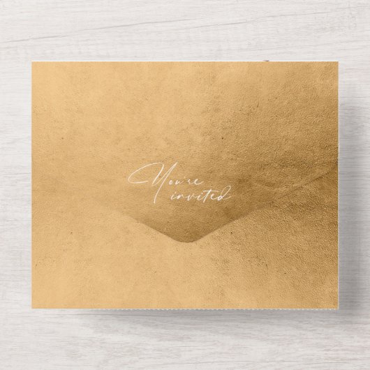 水彩風景結婚の秋金ゴールドID786 オールインワン招待状 (裏面)