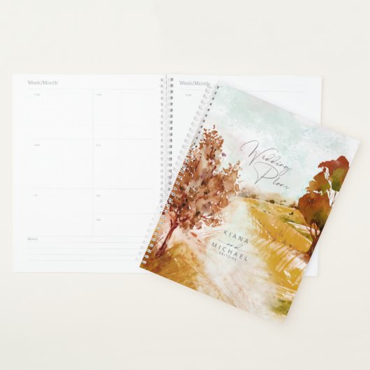 水彩風景結婚の秋金ゴールドID786 プランナー手帳 (ディスプレー)