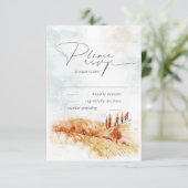 水彩風景結婚の秋金ゴールドID786 出欠カード (スタンド正面)