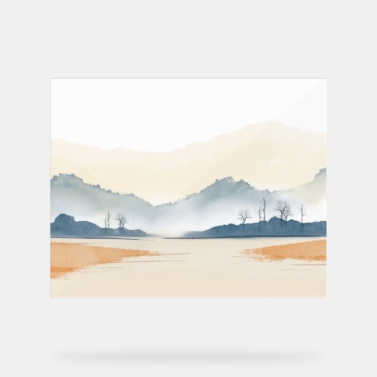 水彩風景背景 アクリルサイン (正面)