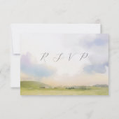 水彩風景雲RSVP w食事選択 出欠カード (裏面)