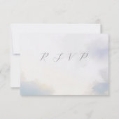水彩風景雲RSVP w食事選択 出欠カード (裏面)