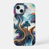 水彩風景電話ケース iPhone 15ケース (裏面)