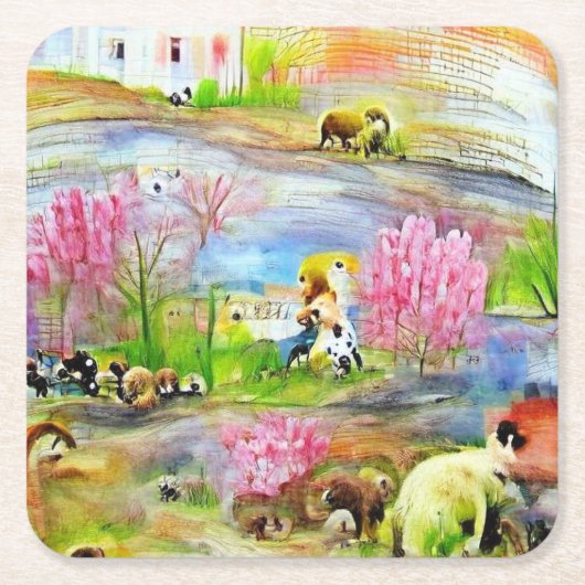 水彩風景 スクエアペーパーコースター (正面)