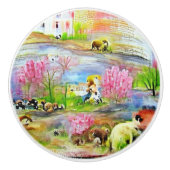 水彩風景 セラミックノブ (正面)