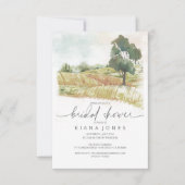 水彩風景 ブライダルシャワー グリーン ID786 招待状 (正面)