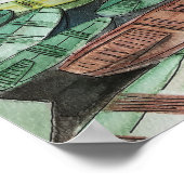 水彩風景，ベトナム，タムCoc ポスター (角)