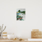 水彩風景，ベトナム，タムCoc ポスター (キッチン)