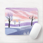 水彩風景、木々、空のマウスパッド マウスパッド (マウス)