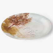 水彩風景Mr&Mrs秋季金ゴールドID786 ペーパープレート (アングル)