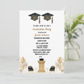 水彩風船と帽子卒業パーティー 招待状 (スタンド正面)