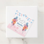 水彩風船の女の子の誕生日パーティーメッセージカード フェイバータグ (インサイチュ)