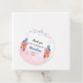 水彩風船の女の子の誕生日パーティーメッセージカード フェイバータグ (インサイチュ)