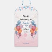水彩風船ガールバースデーパーティー ギフトタグ (裏面)
