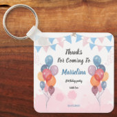 水彩風船ガールバースデーパーティーKeychain キーホルダー (正面)