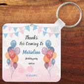 水彩風船ガールバースデーパーティーKeychain キーホルダー (裏面)