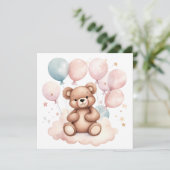 水彩風船クマのぬいぐるみ 招待状 (スタンド正面)