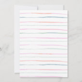 水彩風船ジェンダーが赤ちゃんシャワーを明らかにする 招待状 (裏面)