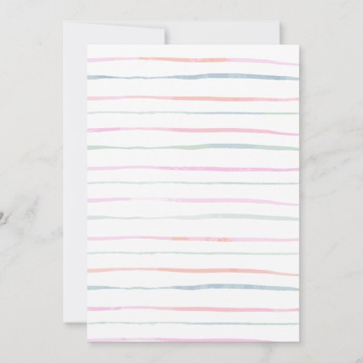 水彩風船ジェンダーが赤ちゃんシャワーを明らかにする 招待状 (裏面)