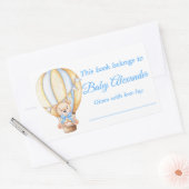 水彩風船テディベア蔵書票ラベル 長方形シール (封筒)