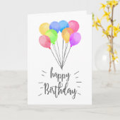 水彩風船ハッピーバースデーグリーティングカード カード (黄色い花)