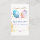 水彩風船ピンクブルーツインオムツラッフル エンクロージャーカード (正面)