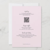 水彩風船ピンクベビーオールインワンシャワー 招待状 (裏面)