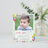 水彩風船フォトバースデーパーティー 招待状 (スタンド正面)