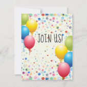 水彩風船フォトバースデーパーティー 招待状 (裏面)