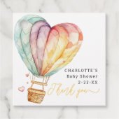 水彩風船ベビーシャワーメッセージカード フェイバータグ (正面)