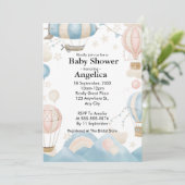 水彩風船ベビーシャワー招待状 招待状 (スタンド正面)