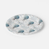 水彩風船ホワイト//キッド誕生日 ペーパープレート (アングル)